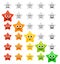 Vector star shape emoji rating system