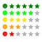 Vector star and smile icon with a variety of colors and expressions.  Can be used as a rating icon in online shops,etc