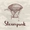 Vector steampunk hand drawn airships