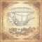 Vector steampunk poster, illustration of a fantastic wooden flying ship