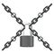 Vector steel chain cross with lock