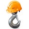 Vector Steel Crane Hook with Orange Helmet