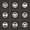 Vector steering wheels icon set