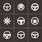 Vector steering wheels icon set