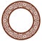 Vector Stencil lacy round frame with carved openwork pattern. Template for interior design, layouts wedding invitations, gritting