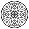 Vector Stencil lacy round ornament Mandala with carved openwork