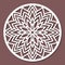 Vector Stencil lacy round ornament Mandala with carved openwork