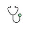Vector stethoscope flat color icon. Isolated on white background