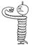 Vector Stick Man Cartoon of Men Winded by Snake
