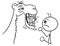 Vector Stickman Cartoon of Camel Eating a Camera Belonging to a