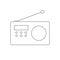 Vector stilized picture or icon of old or retro radio set or receiver