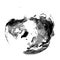 Vector stippled globe with continental relief of North Pole