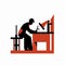 Vector Stock Icon Image Of Engineer At The Desk