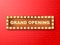 Vector stock illustration. Grand opening. Wooden frame with light bulbs