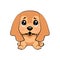 Vector Stock Illustration isolated Emoji character cartoon dog embarrassed, shy and blushes sticker emoticon