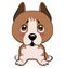 Vector Stock Illustration isolated Emoji character cartoon dog embarrassed, shy and blushes sticker emoticon