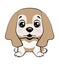 Vector Stock Illustration isolated Emoji character cartoon dog embarrassed, shy and blushes sticker emoticon