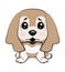 Vector Stock Illustration isolated Emoji character cartoon dog embarrassed, shy and blushes sticker emoticon