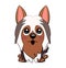 Vector Stock Illustration isolated Emoji character cartoon dog embarrassed, shy and blushes sticker emoticon