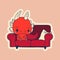 Vector Stock Illustration isolated Emoji character cartoon dragon dinosaur lying on the sofa