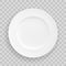 Vector stock Table White Plate, isolated vector object on a transparent background. White kitchen dishes for food