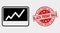Vector Stocks Chart Icon and Distress Black Friday Sale Stamp Seal