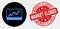 Vector Stocks Chart Icon and Grunge Market Closed Seal