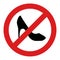 Vector Stop Lady Shoes Flat Icon Image