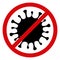 Vector Stop Microbe Flat Icon Symbol