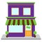 Vector Store Front or Shop with Window and Sign