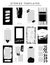 Vector stories templates set. Minimalist social media story template with brush strokes in black and white colors