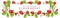 Vector strawberry horizontal banner with flowers. Vector