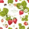 Vector strawberry seamless pattern.