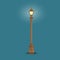 Vector Streetlight with flat color style design.