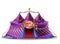 Vector striped circus tent for performances