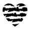 VECTOR striped textured heart hand drawn paint texture.