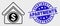 Vector Stroke Commercial Building Icon and Distress Apartments Watermark