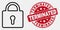 Vector Stroke Lock Icon and Distress Terminated Watermark