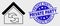 Vector Stroke Refresh House Icon and Scratched Private Party Stamp Seal