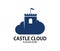 Vector stronghold castle cloud online cloud storage logo design