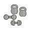 Vector strongman`s equipment icon.