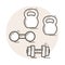 Vector strongman`s equipment icon.