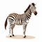 Vector Style Zebra Cook On Hind Legs - High Resolution Illustration