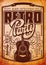 Vector Stylish Color Retro Party Template with Guitar