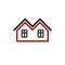 Vector stylish estate agency symbol. Creative construction icon