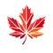 Vector stylize logo with red maple leaf