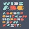 Vector of stylized colorful font.