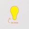 Vector stylized light bulb in modern design. Concept - think, cl