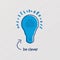 Vector stylized light bulb in modern design. Concept - think, cl