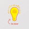 Vector stylized light bulb in modern design. Concept - think, cl